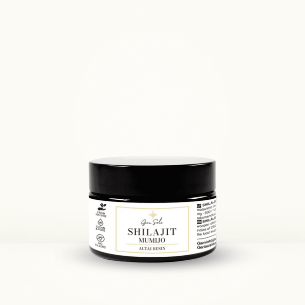 SHILAJIT (Mumijo) Altajaus derva – natūralus mineralų šaltinis energijai, ištvermei, vyrų ir moterų vitališkumui bei bendrai organizmo gerai savijautai | GraSole