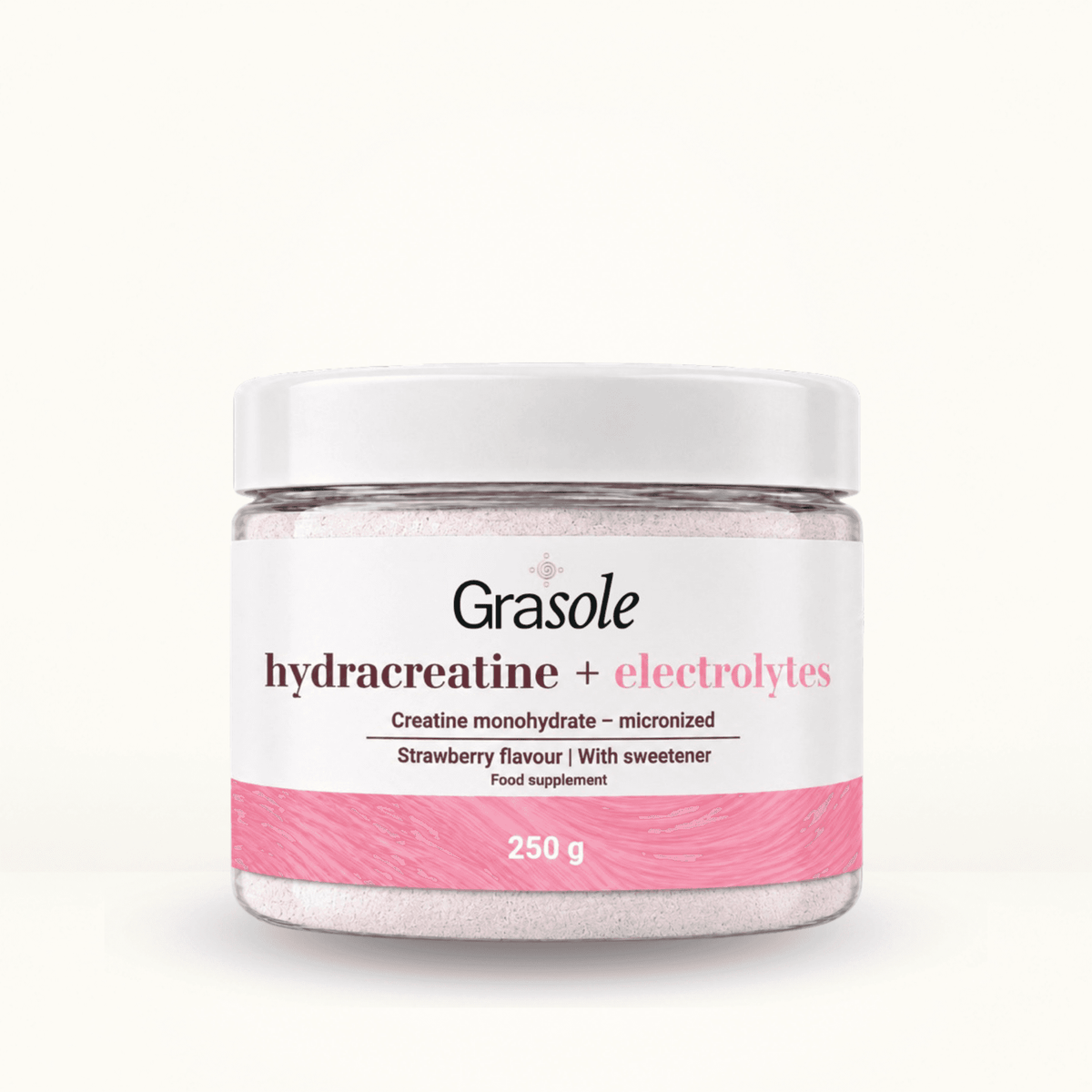 HYDRACREATINE + ELECTROLYTES, braškių skonio, su saldikliu (MAISTO PAPILDAS)